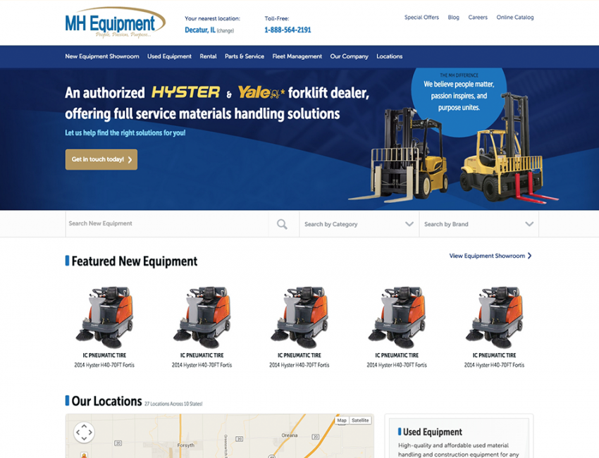 hyster websites digital marketing for material handling dealers mh equipment company